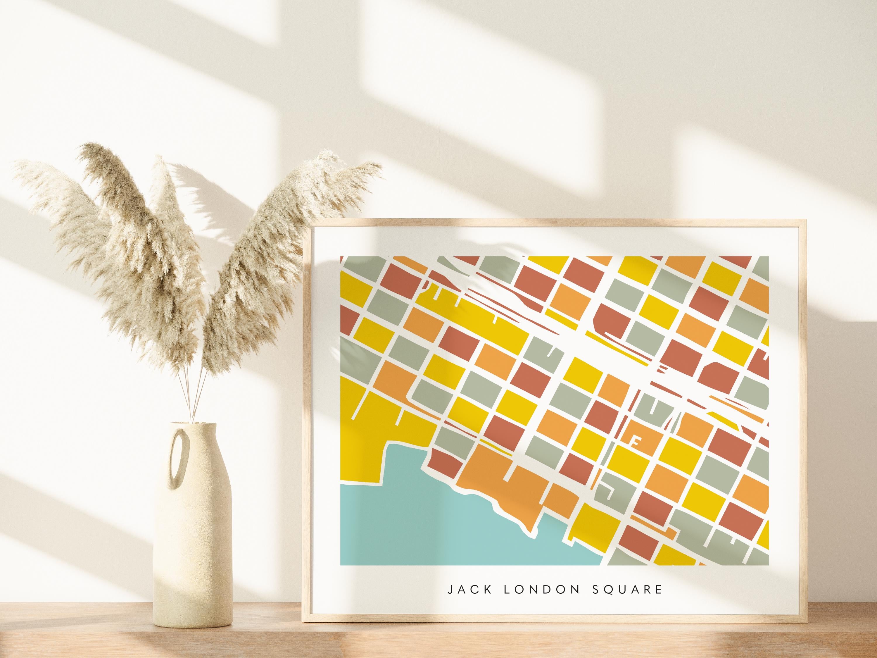 Jack London Square, Oakland Minimalist Wall Art | Modern City Map | Faraway Places