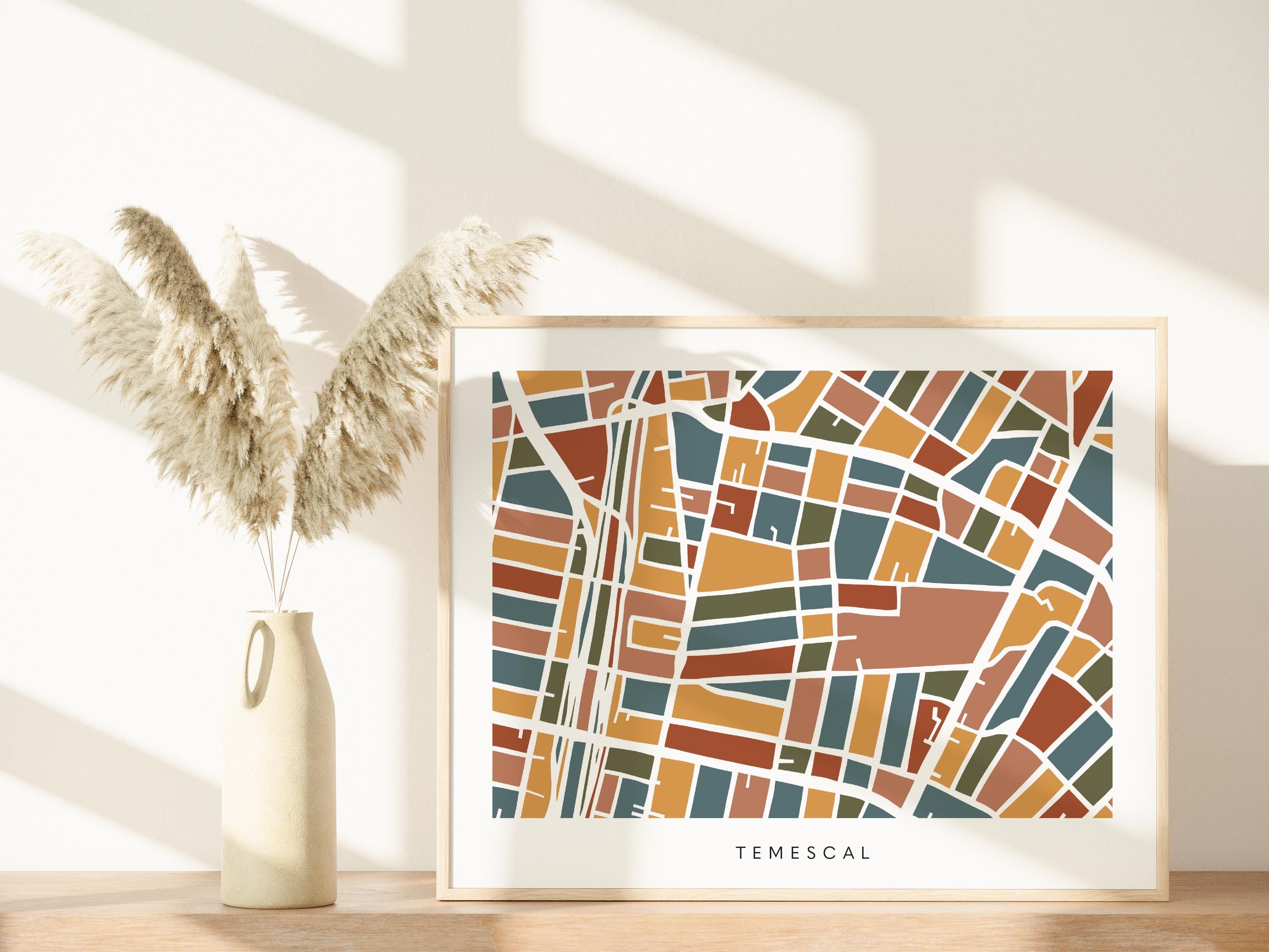 Temescal Oakland Minimalist Wall Art | Modern City Map | Faraway Places