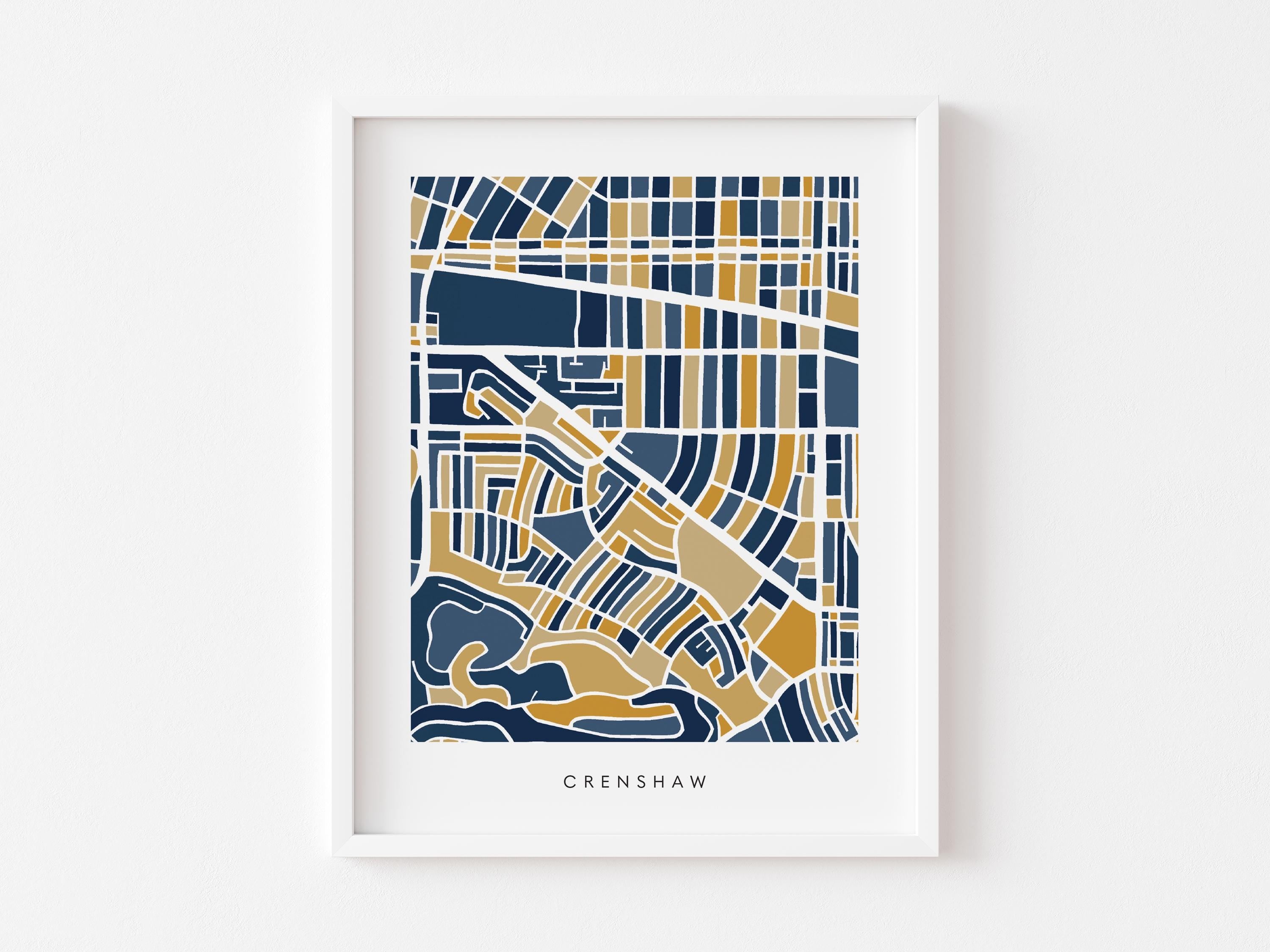 Crenshaw Map Print – Colorful Modern Wall Art, Los Angeles Neighborhood Map