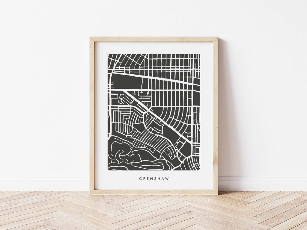 Crenshaw Map Print – Colorful Modern Wall Art, Los Angeles Neighborhood Map