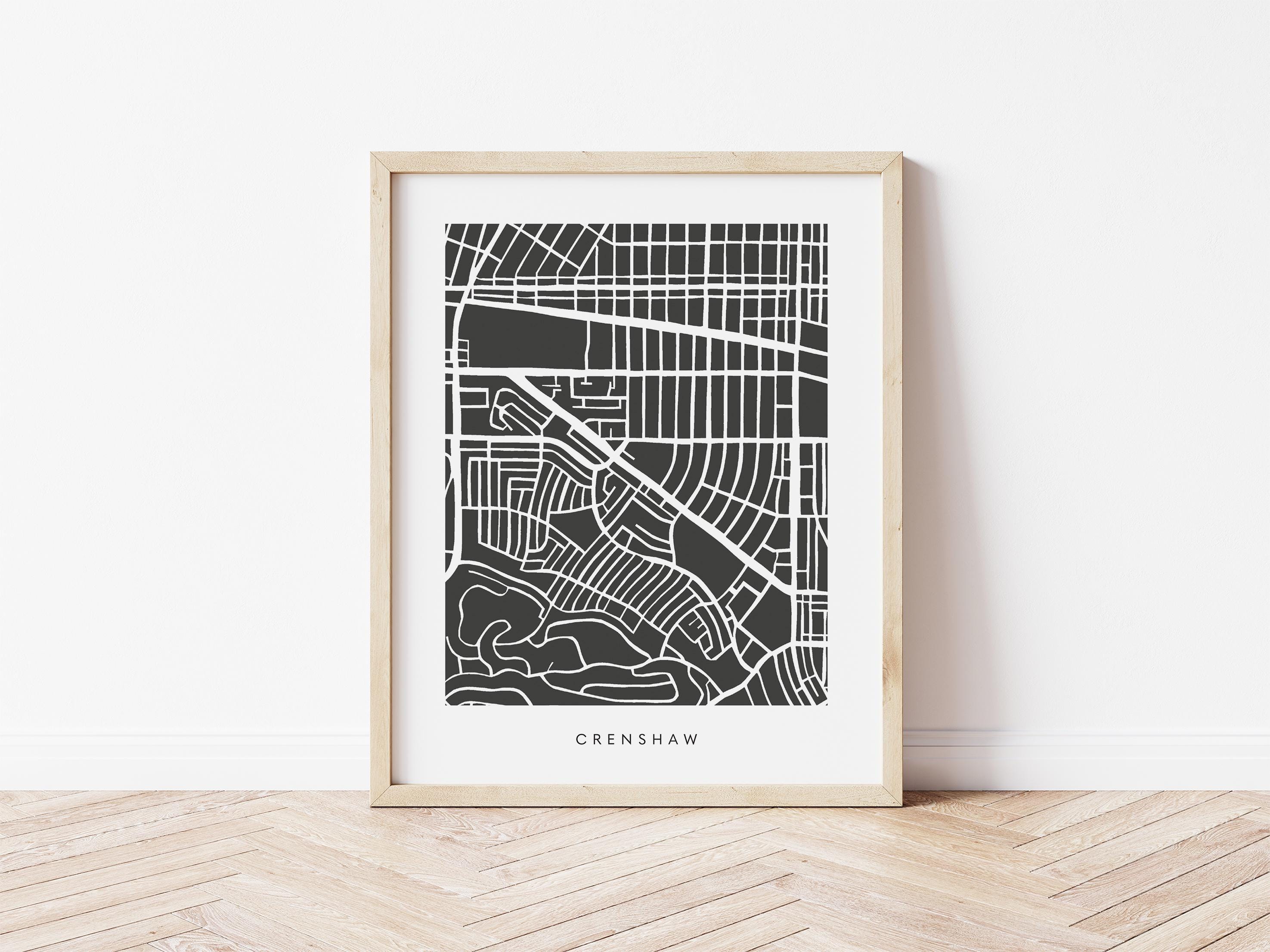 Crenshaw Map Print – Colorful Modern Wall Art, Los Angeles Neighborhood Map