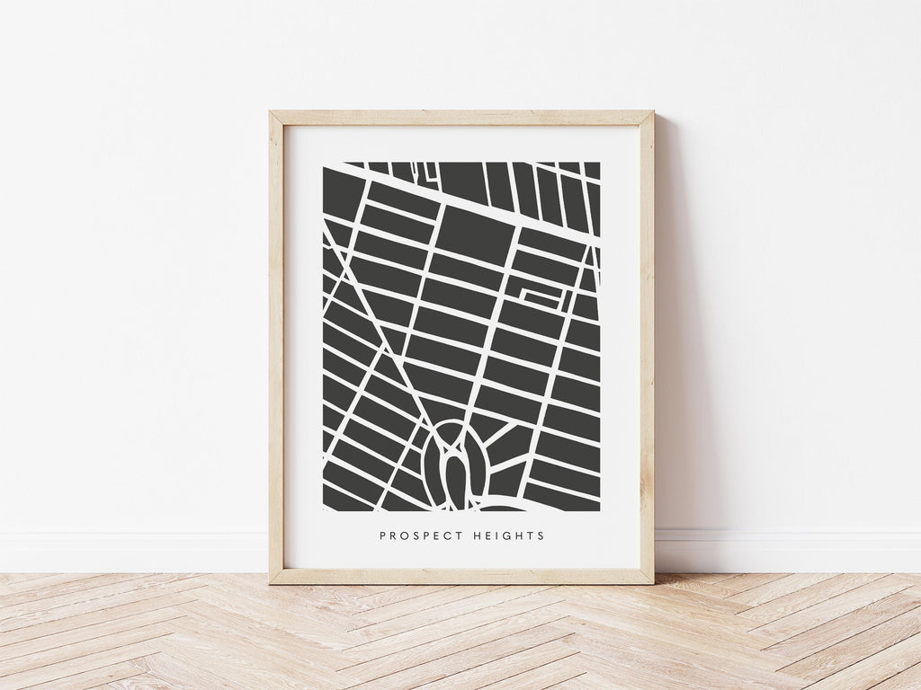 Prospect Heights Map Print – Brooklyn Wall Art – Colorful Minimalist Poster