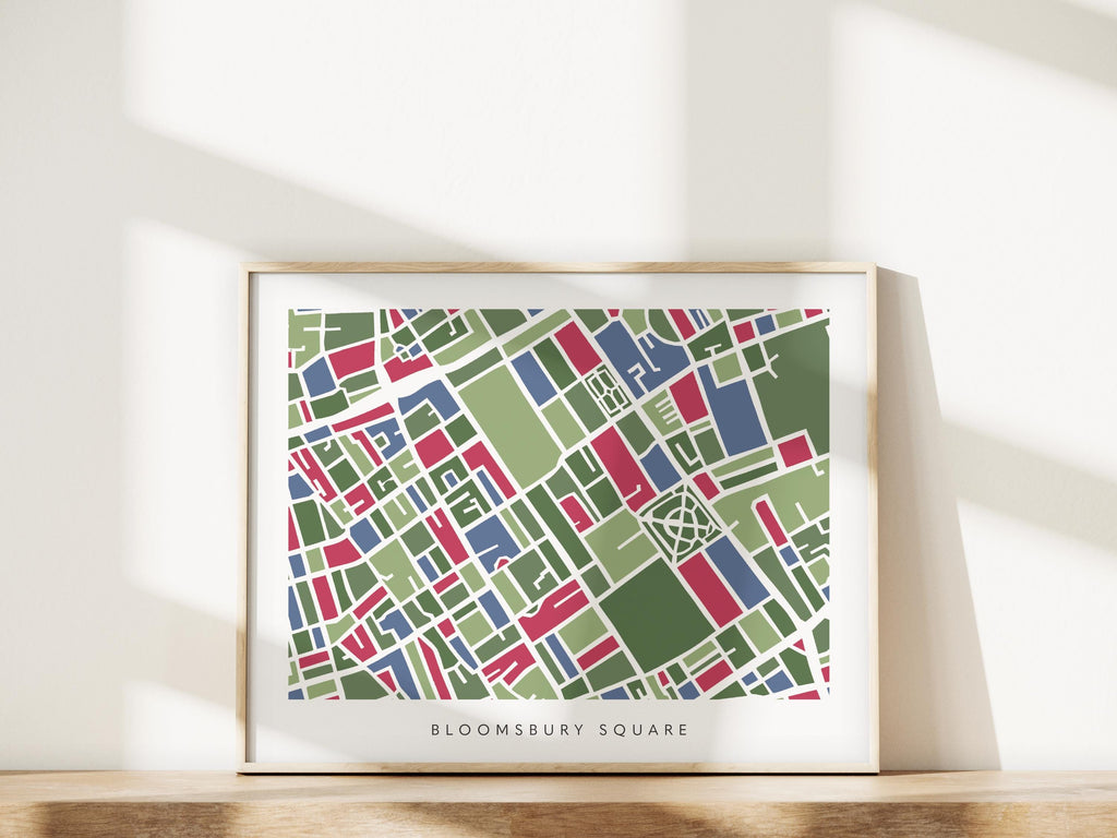 Bloomsbury London Art Map Print – Minimalist Colorful Design