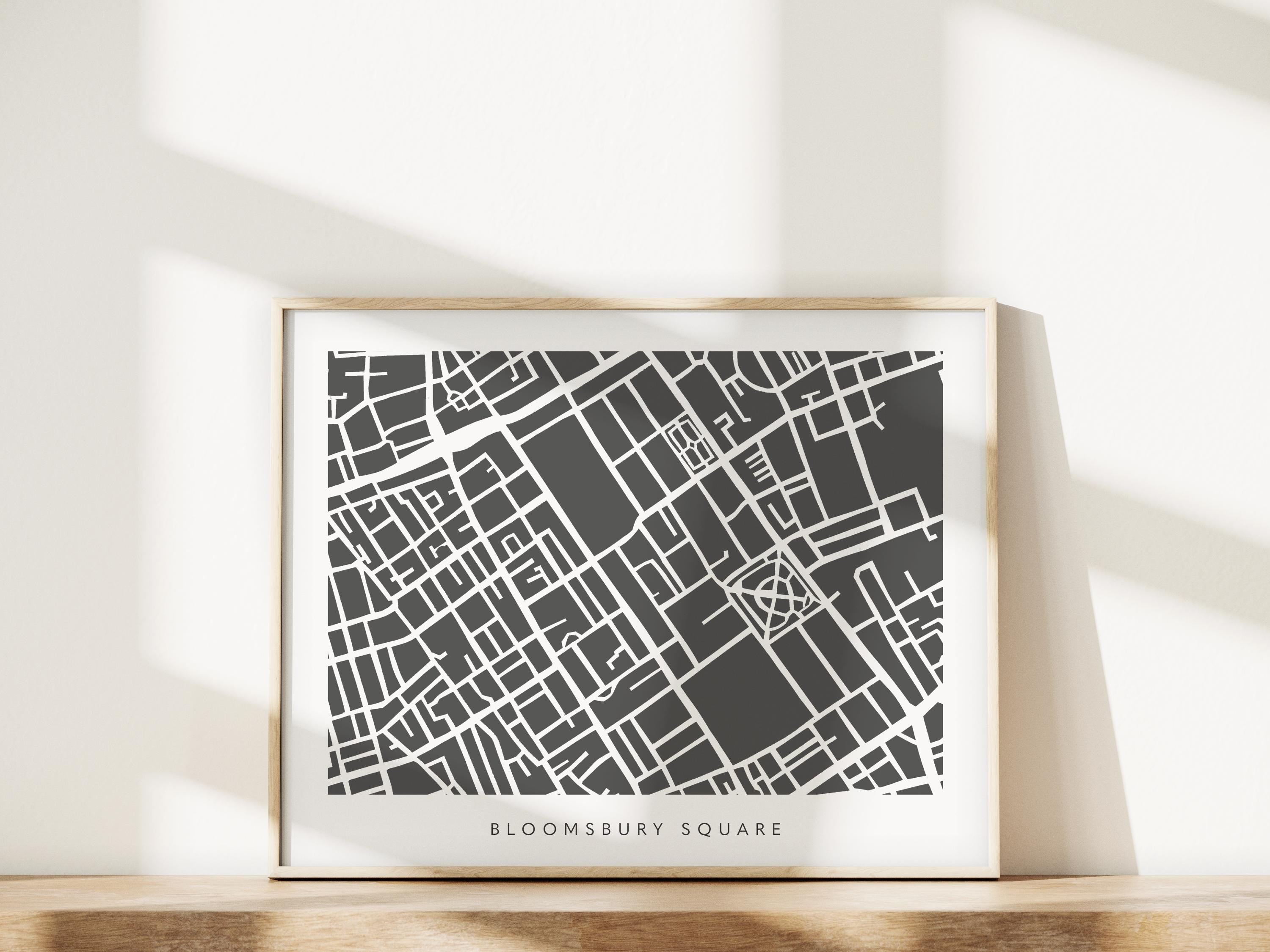 Bloomsbury London Art Map Print – Minimalist Colorful Design