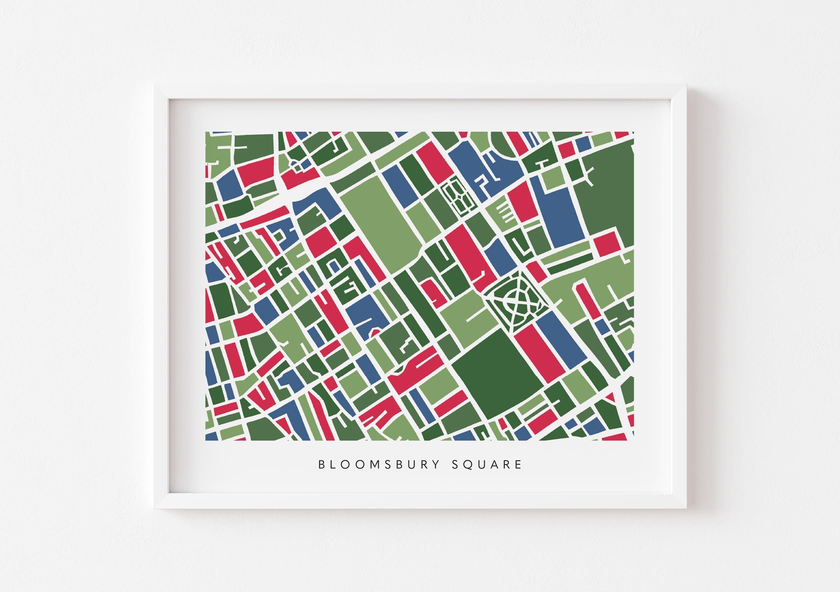 Bloomsbury London Art Map Print – Minimalist Colorful Design