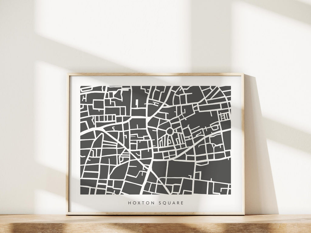 Hoxton Square Map Print – London Wall Art – Colorful & Minimalist Poster