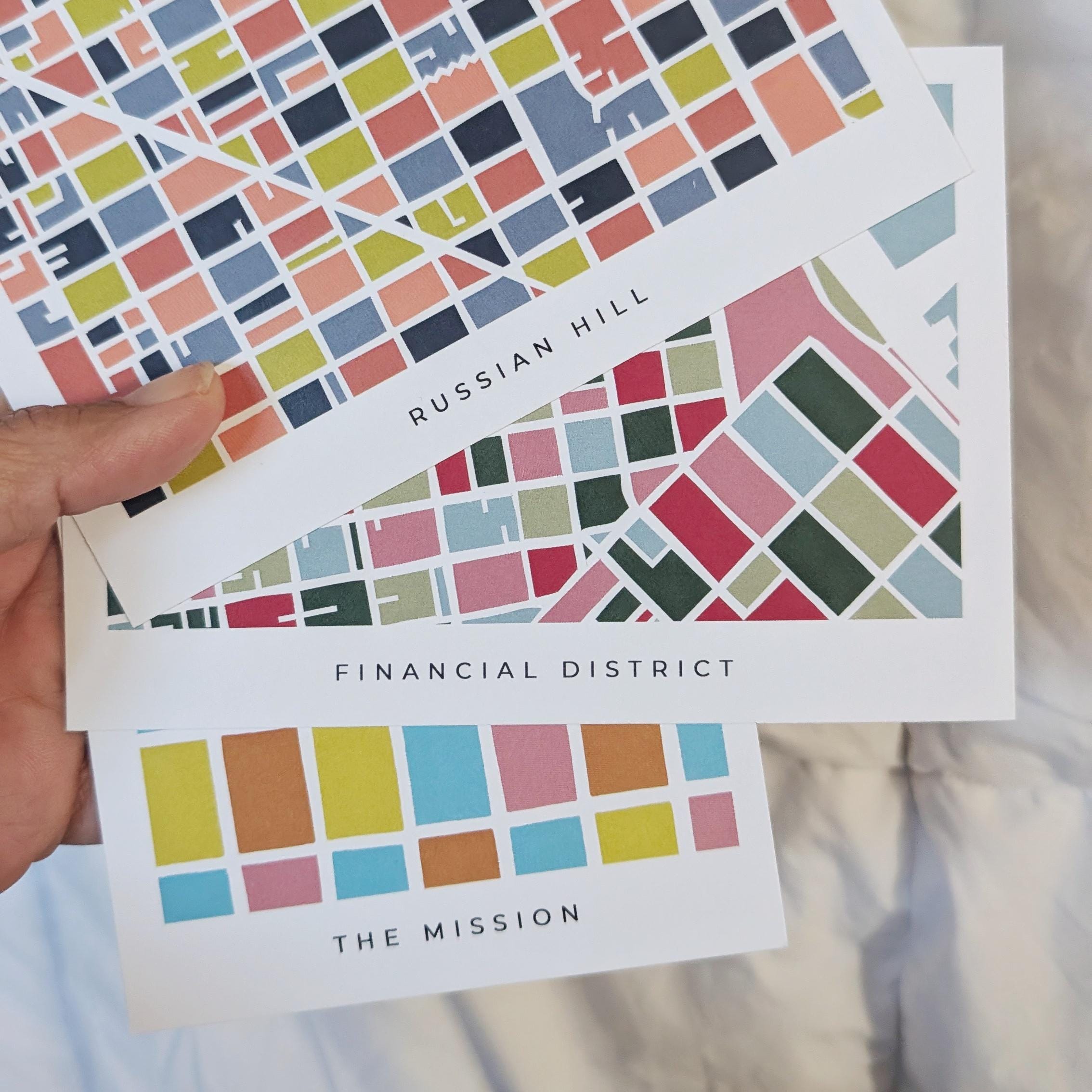 San Francisco Neighborhood Print Postcards - Set of 14