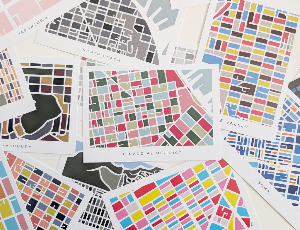 San Francisco Neighborhood Print Postcards - Set of 14