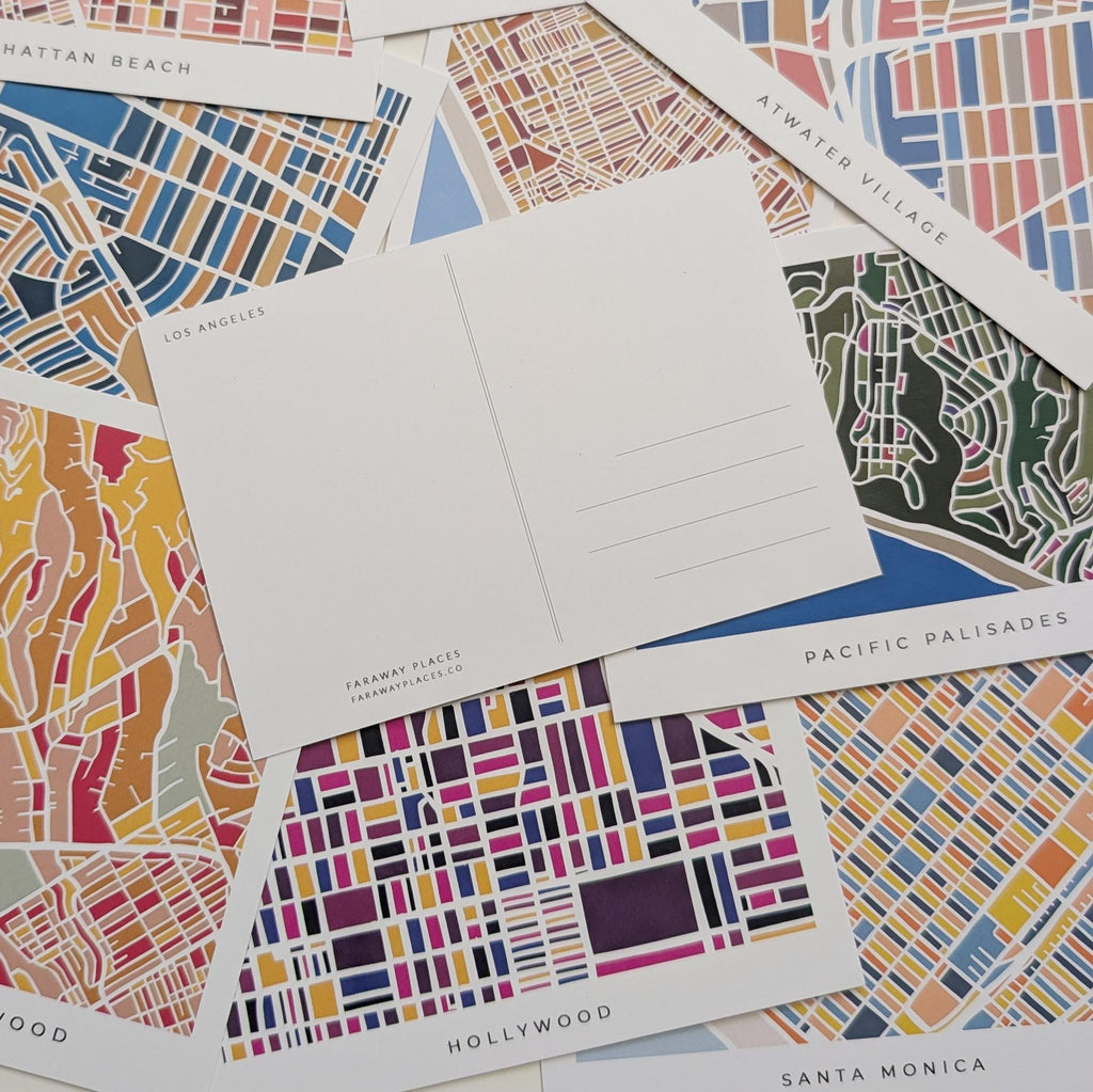 Los Angeles Neighborhood Print Postcards - Set of 14