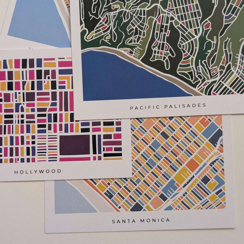 Los Angeles Neighborhood Print Postcards - Set of 14