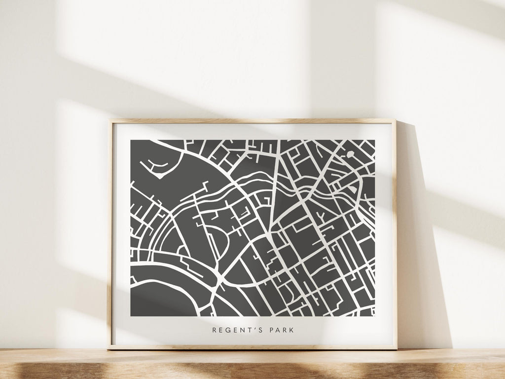 Regent's Park Map Print – London Wall Art – Colorful & Minimalist Poster