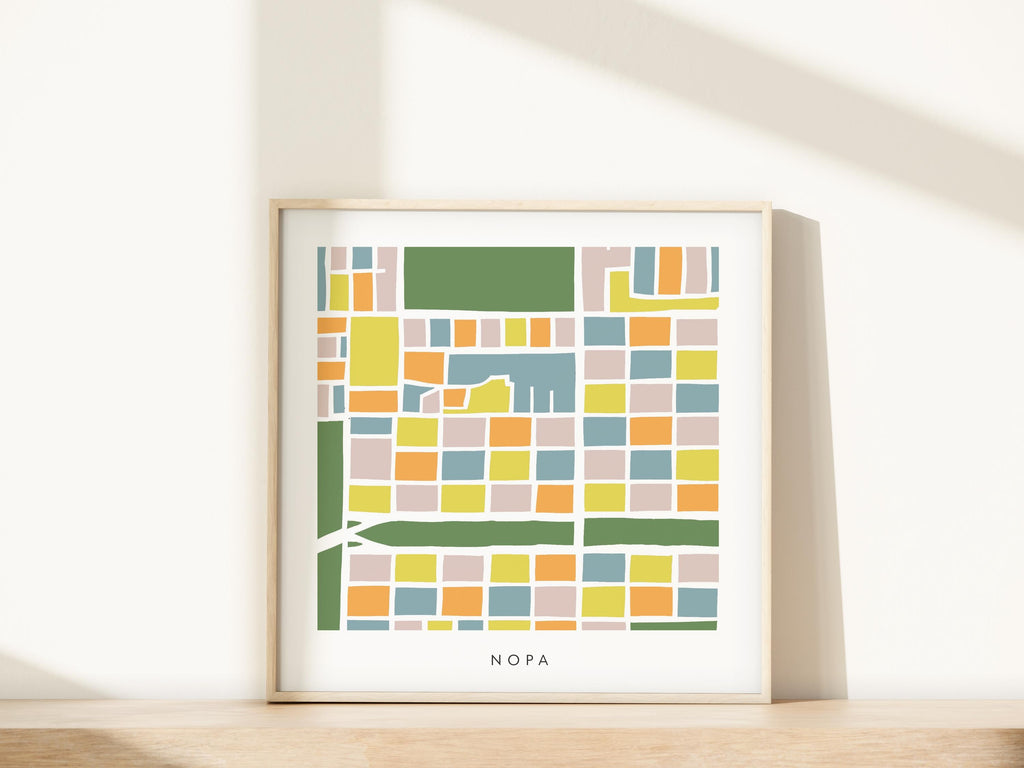NoPa San Francisco Map Print – Minimalist Neighborhood Wall Art – Modern City Poster