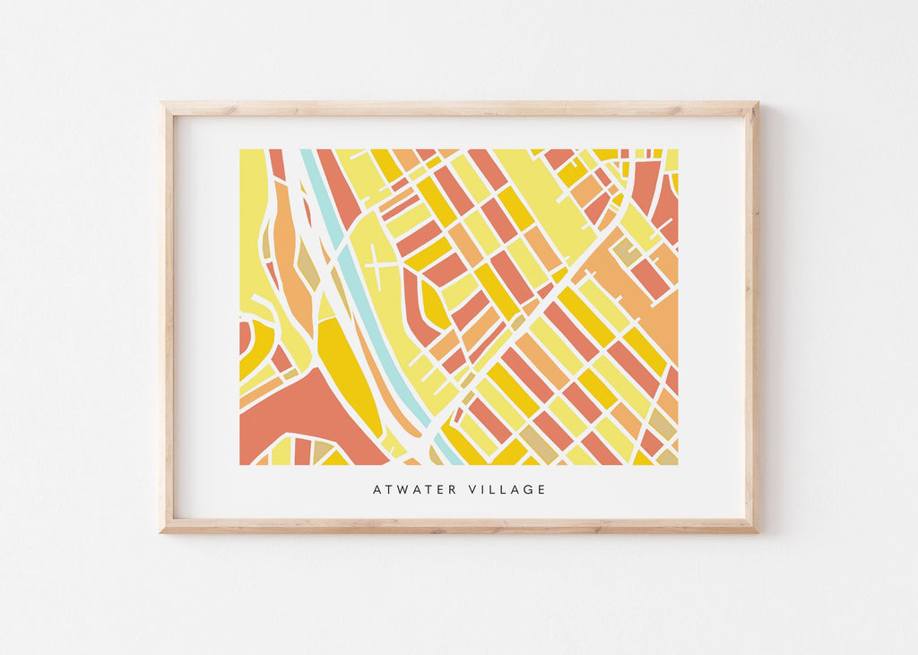 Atwater Village Map Print – Colorful Modern Wall Art, Los Angeles Neighborhood Map