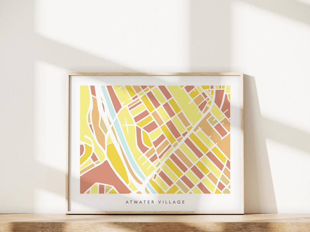 Atwater Village Map Print – Colorful Modern Wall Art, Los Angeles Neighborhood Map