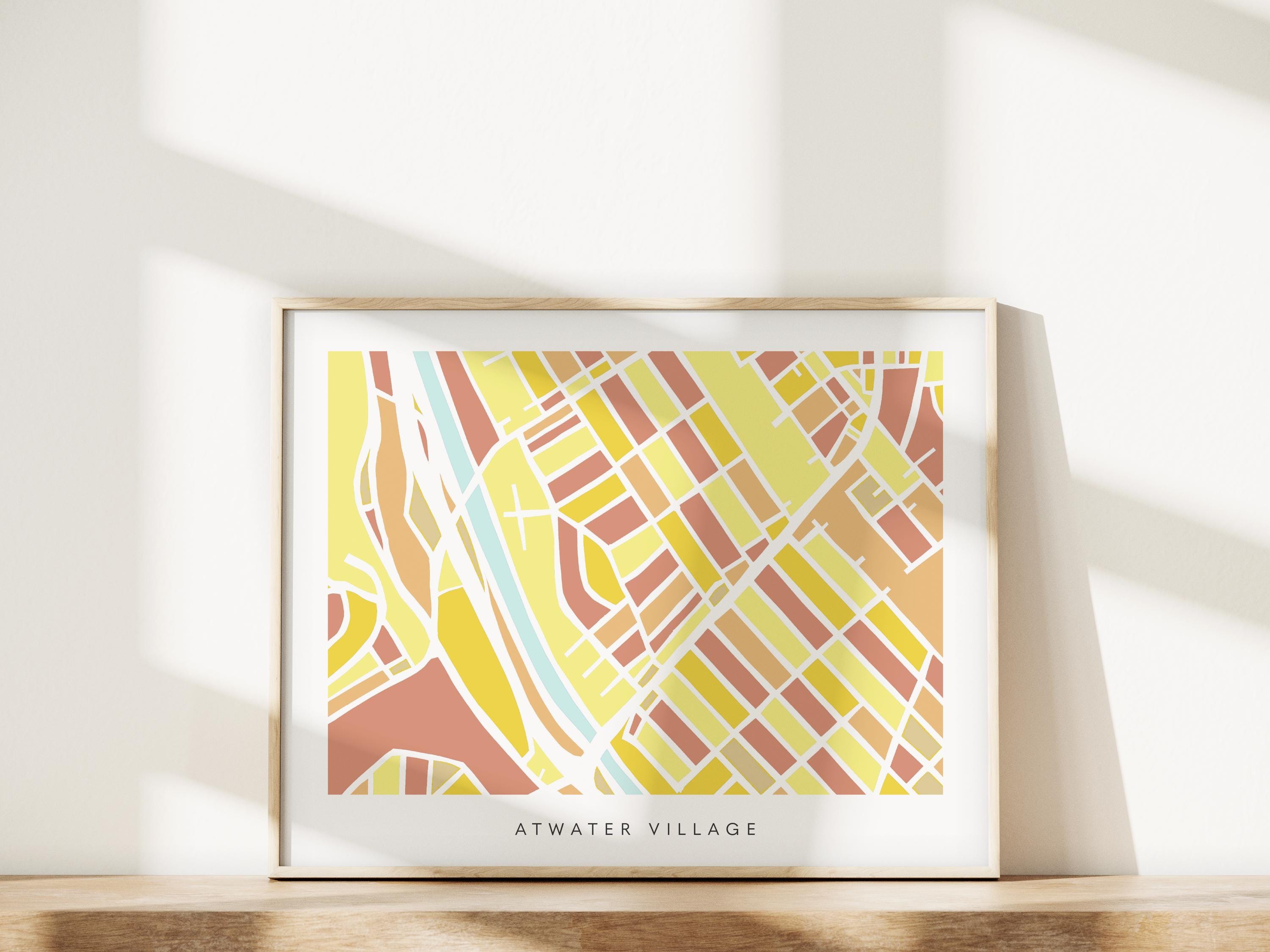 Atwater Village Map Print – Colorful Modern Wall Art, Los Angeles Neighborhood Map