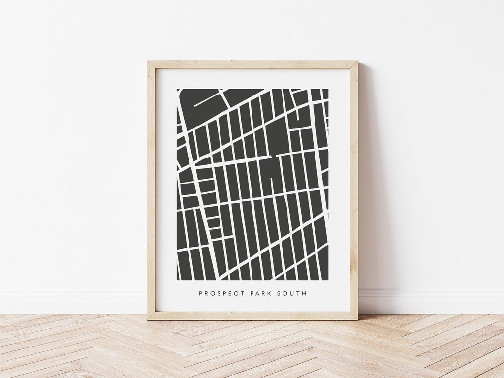 Prospect Park South Map Print – Brooklyn Wall Art – Colorful Minimalist Poster