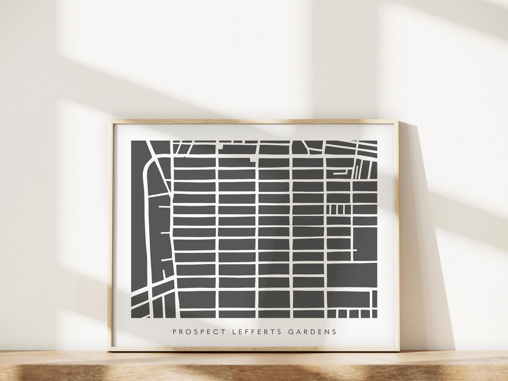 Prospect Lefferts Gardens Map Print – Brooklyn Wall Art – Colorful Minimalist Poster