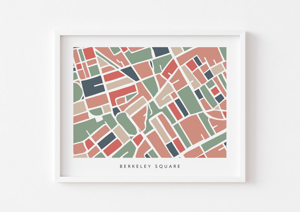 Berkeley Square London Map Print – London Wall Art – Colorful & Minimalist Poster