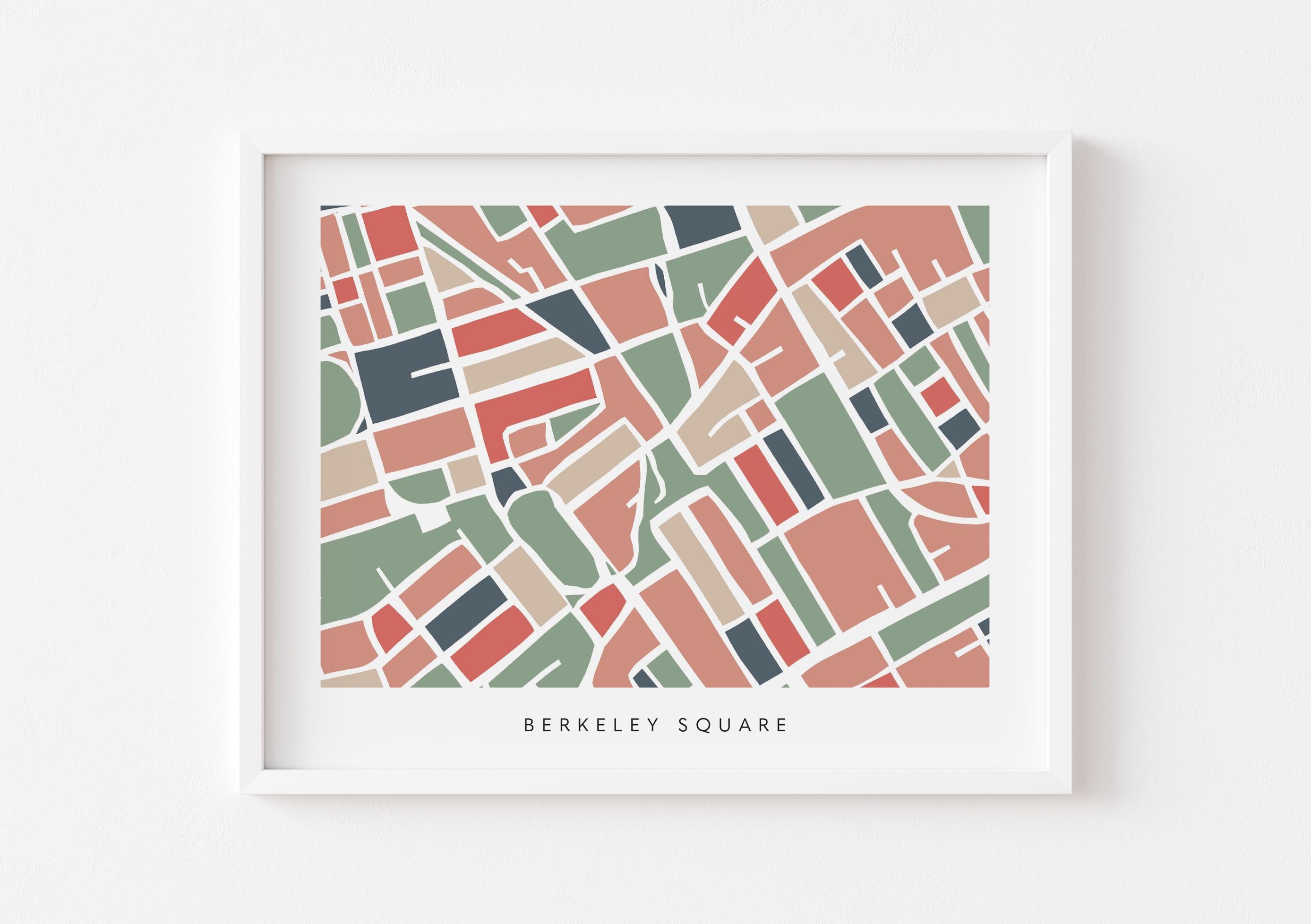 Berkeley Square London Map Print – London Wall Art – Colorful & Minimalist Poster