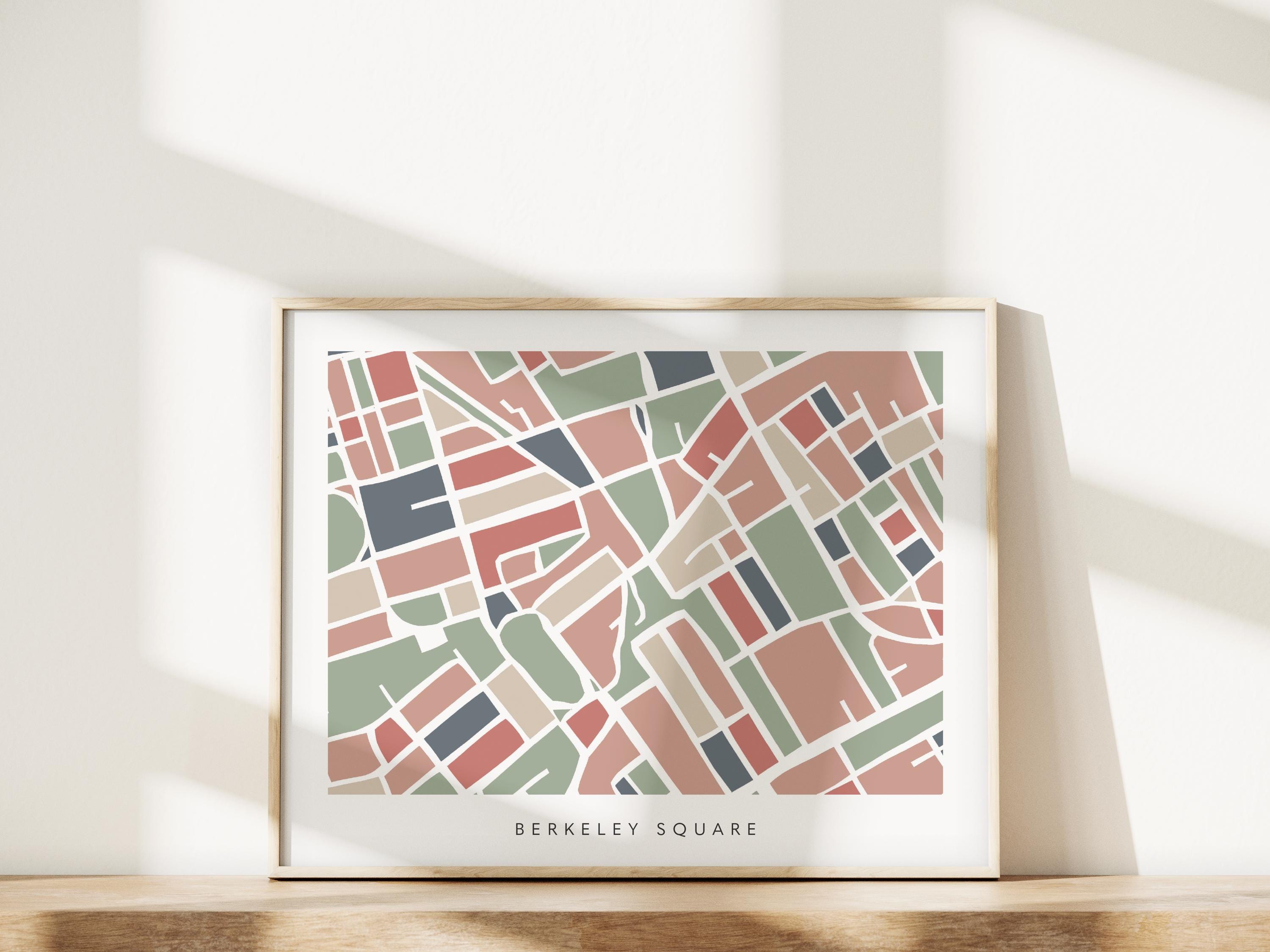 Berkeley Square London Map Print – London Wall Art – Colorful & Minimalist Poster