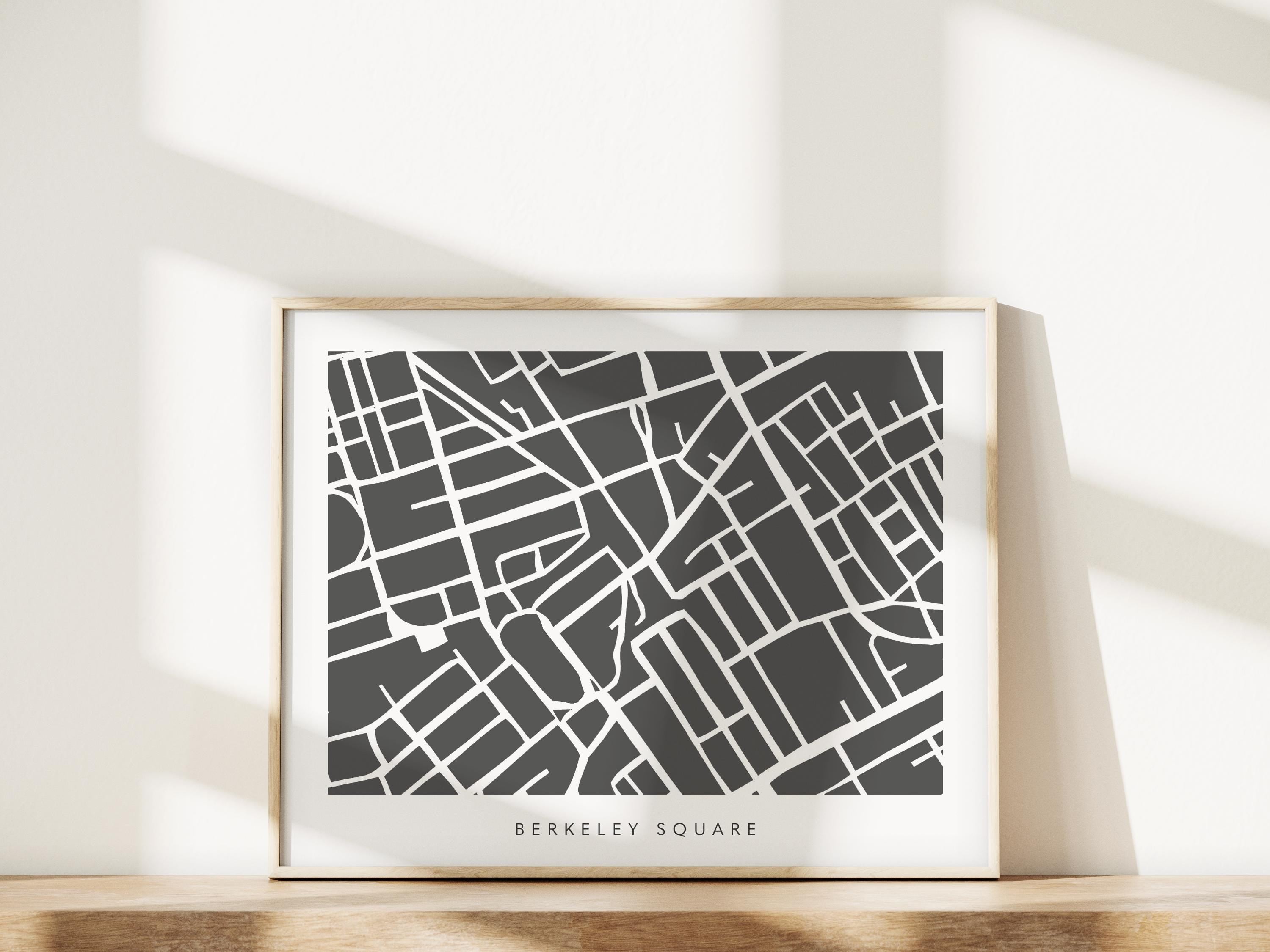 Berkeley Square London Map Print – London Wall Art – Colorful & Minimalist Poster