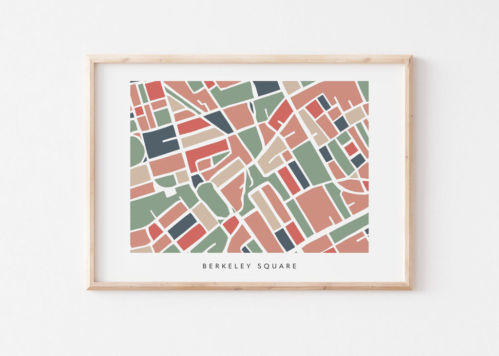 Berkeley Square London Map Print – London Wall Art – Colorful & Minimalist Poster