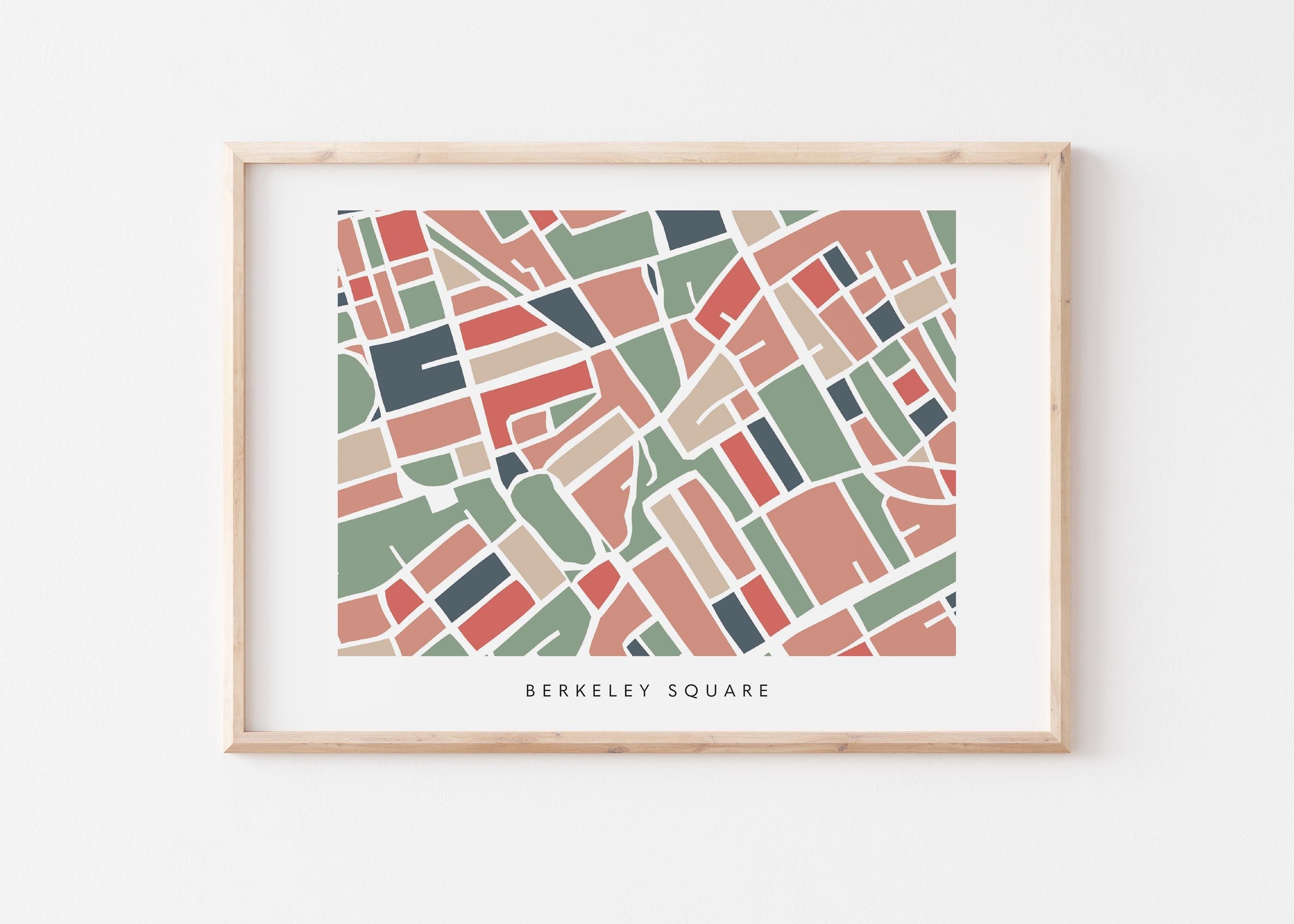 Berkeley Square London Map Print – London Wall Art – Colorful & Minimalist Poster