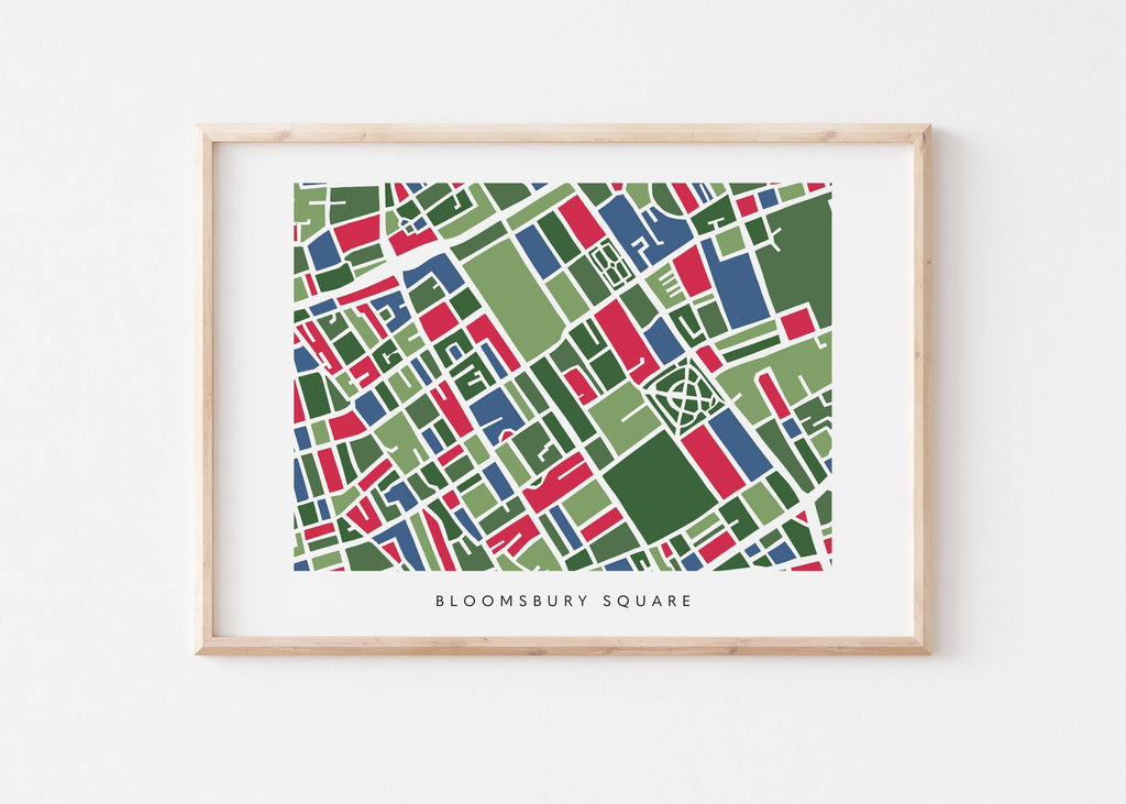 Bloomsbury London Art Map Print – Minimalist Colorful Design