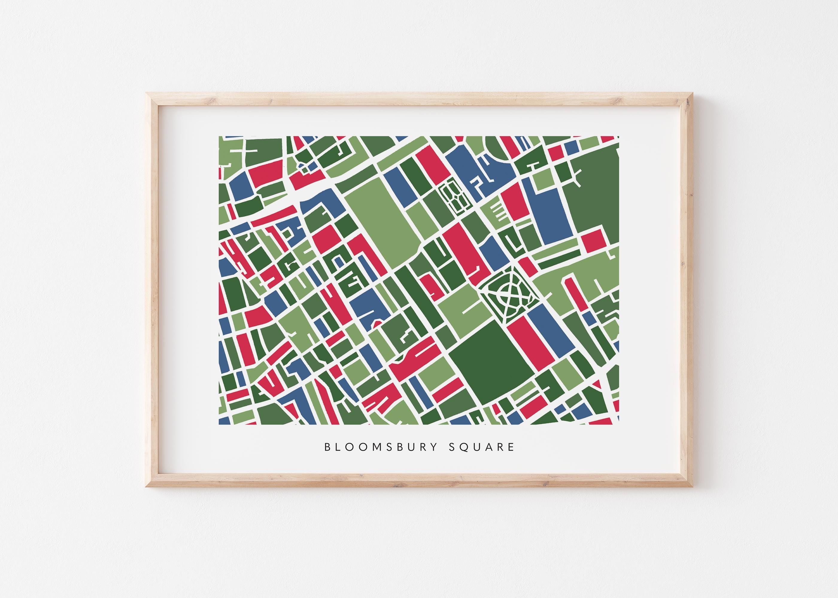 Bloomsbury London Art Map Print – Minimalist Colorful Design