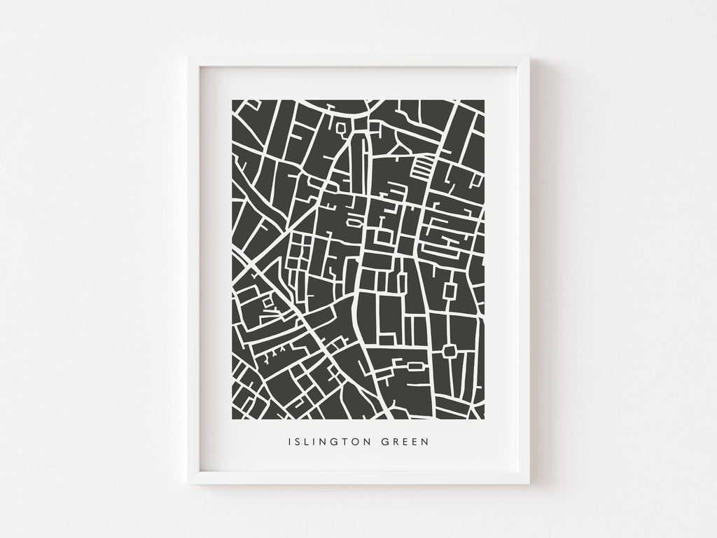 Islington Green Map Print – London Wall Art – Colorful & Minimalist Poster