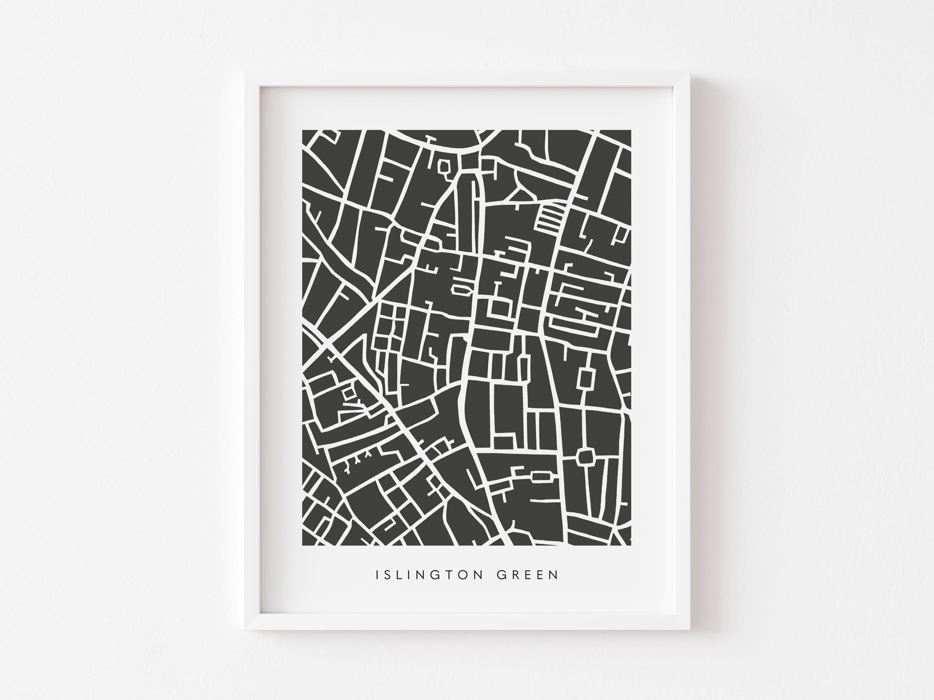 Islington Green Map Print – London Wall Art – Colorful & Minimalist Poster