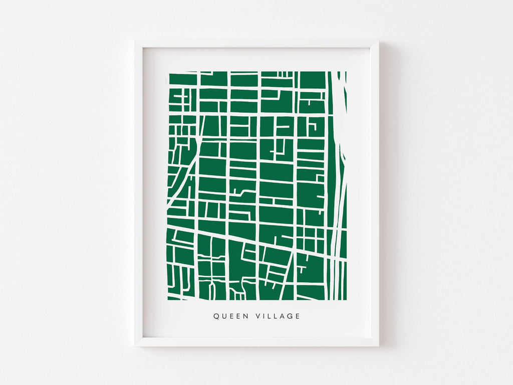 Queen Village Map Print – Colorful Minimalist Philadelphia Wall Art