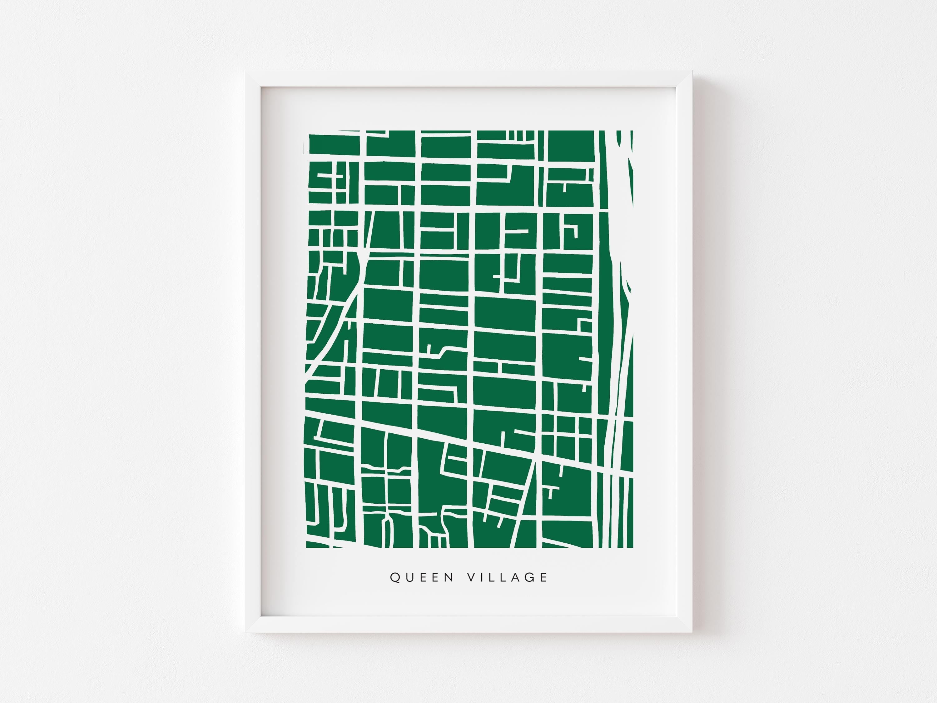 Queen Village Map Print – Colorful Minimalist Philadelphia Wall Art