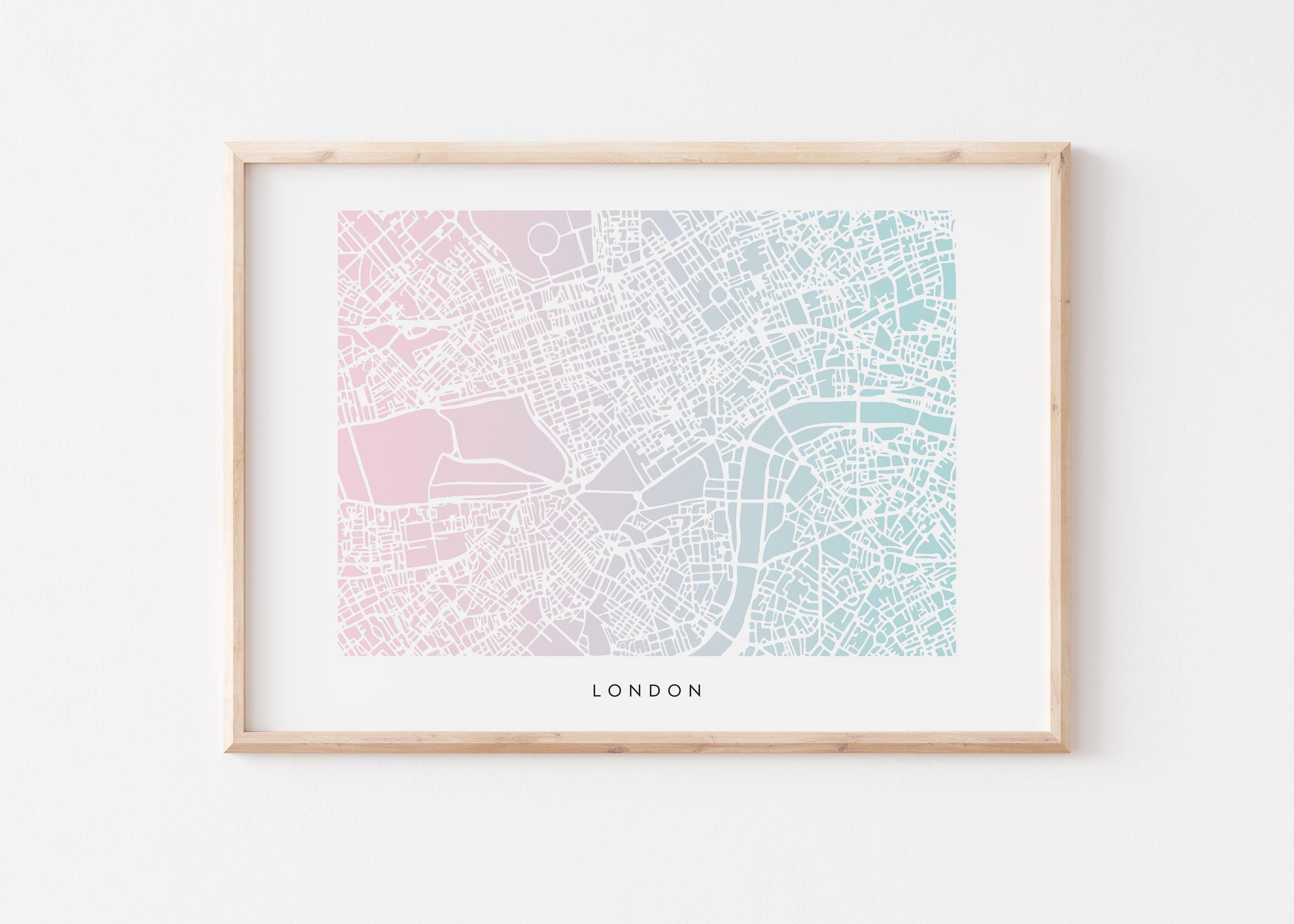 London Map Print - Gradient London Design - Colorful and Minimalist