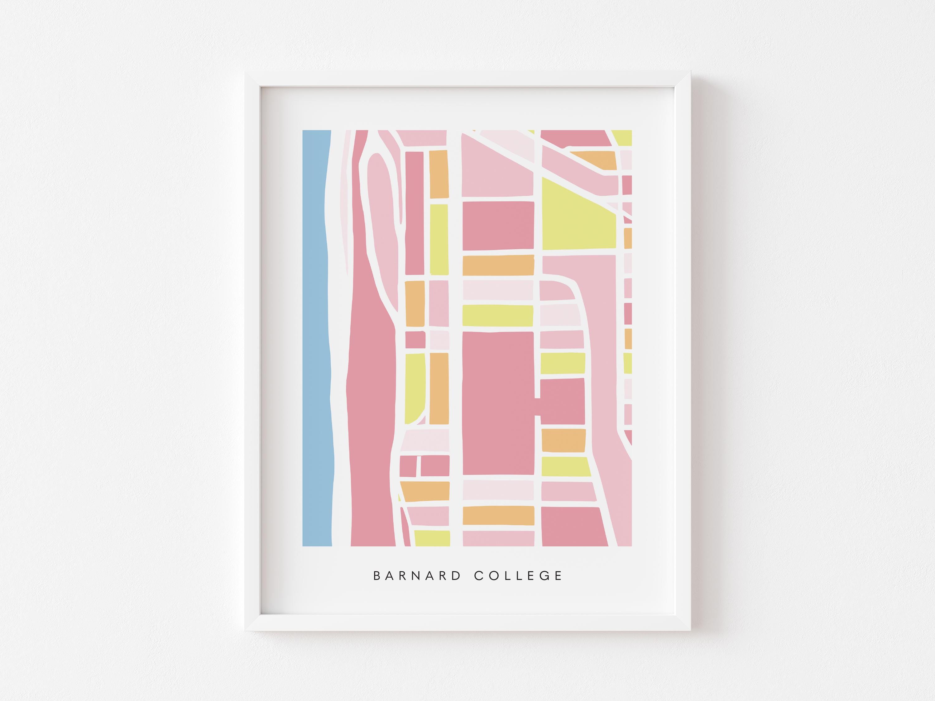 Barnard College Map Art Print – Morningside Heights Dorm Decor