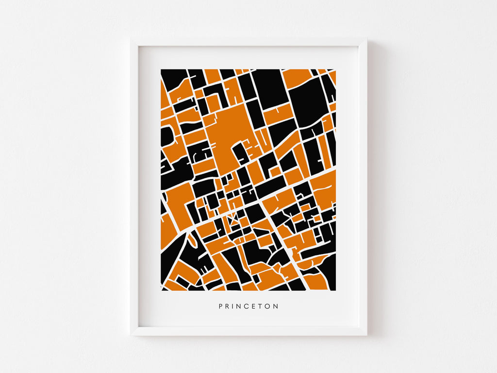 Princeton NJ Map Print - College Wall Art – University Dorm Decor