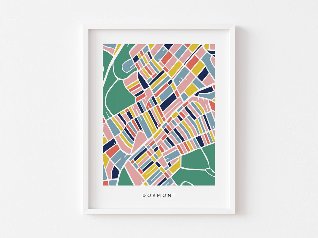 Dormont Pa Map Print – Pittsburgh Wall Art – Colorful & Minimalist Poster