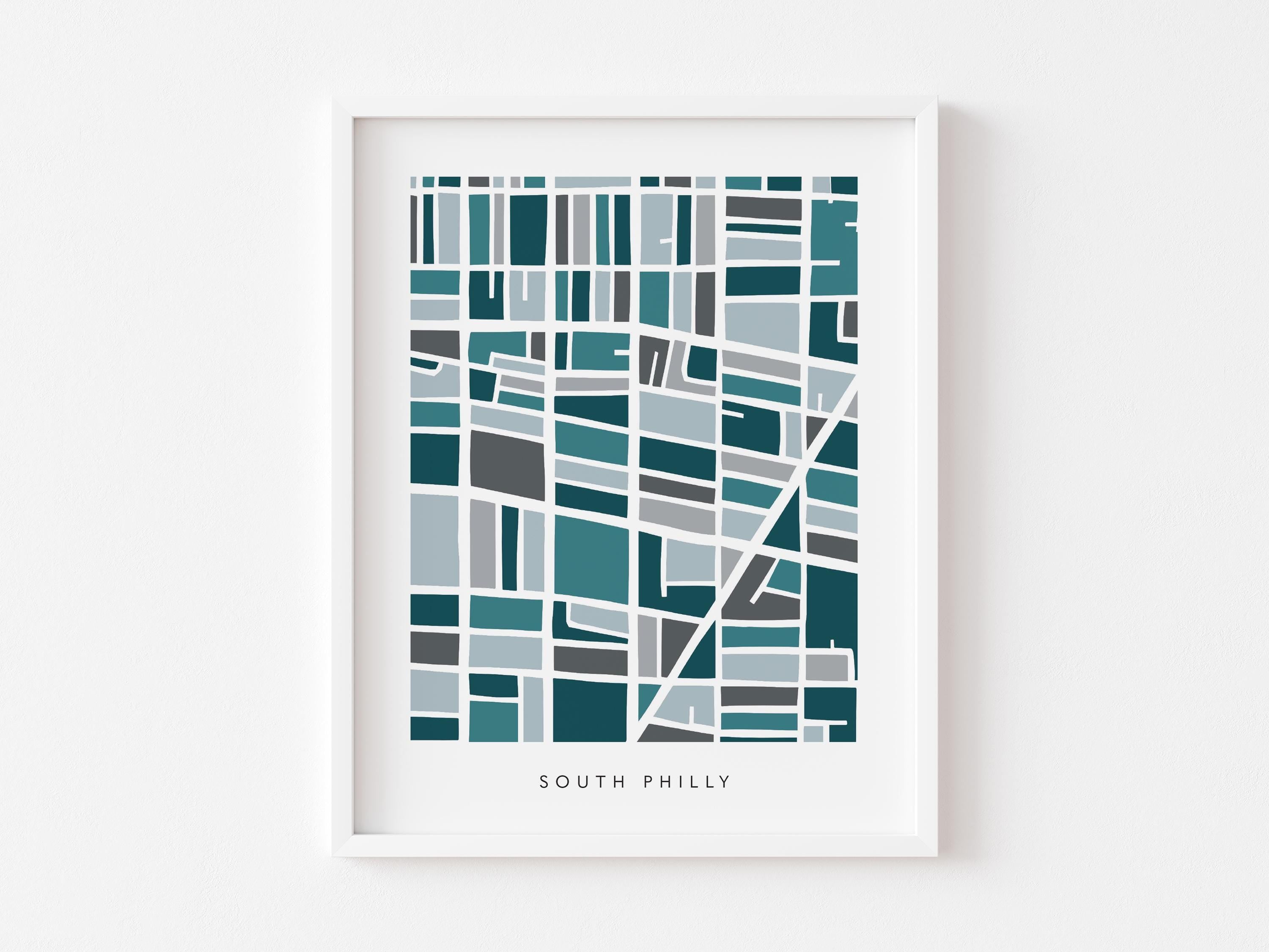 South Philly Map Print – Colorful Wall Art – Minimalist Philadelphia Map