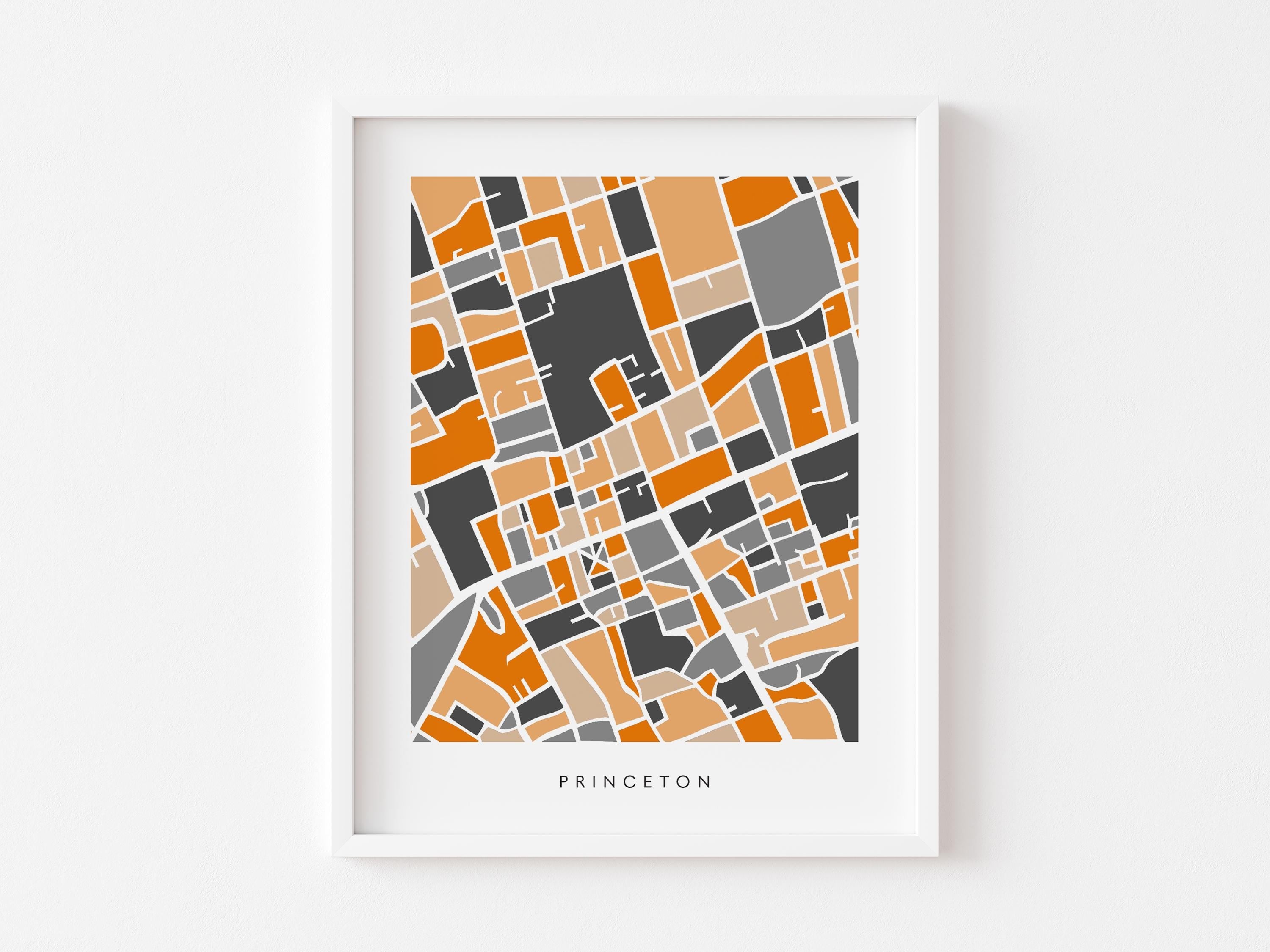 Princeton NJ Map Print - College Wall Art – University Dorm Decor