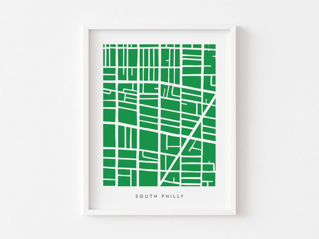 South Philly Map Print – Colorful Wall Art – Minimalist Philadelphia Map