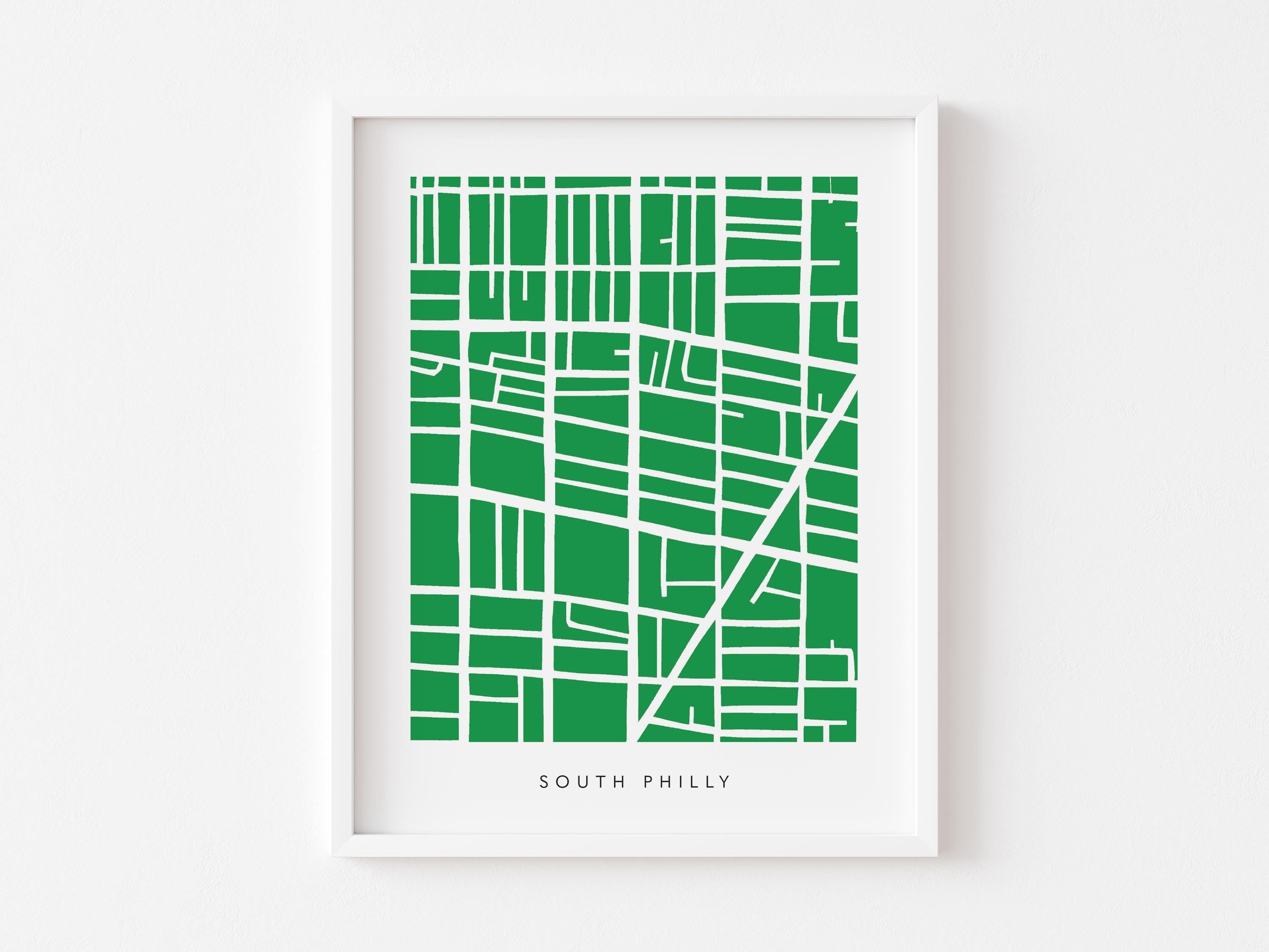 South Philly Map Print – Colorful Wall Art – Minimalist Philadelphia Map