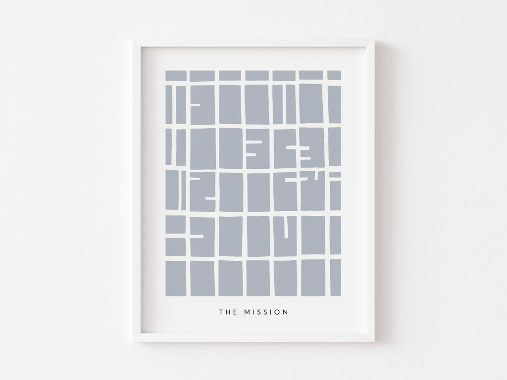 The Mission Map Print – San Francisco Wall Art