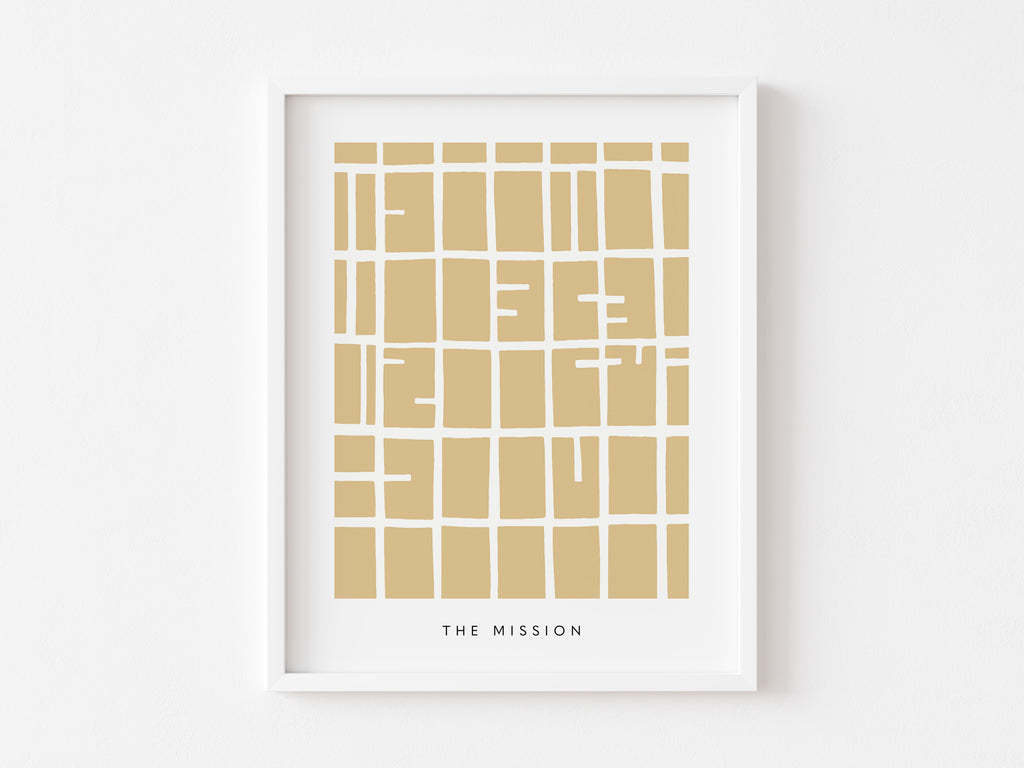 The Mission Map Print – San Francisco Wall Art