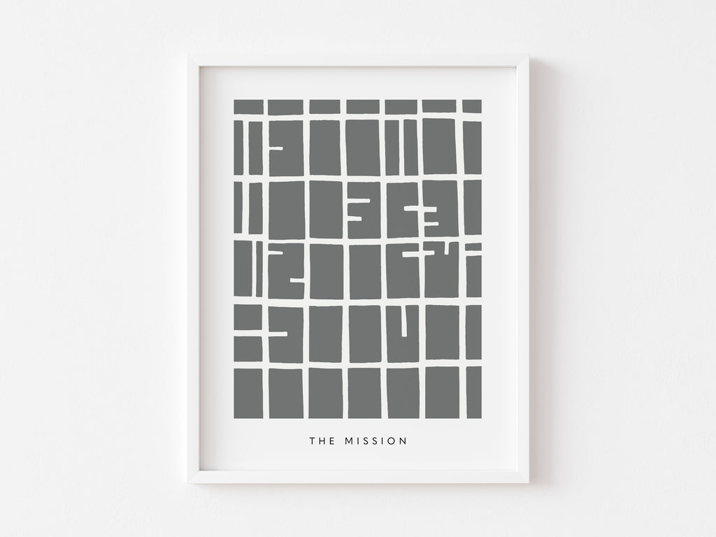The Mission Map Print – San Francisco Wall Art