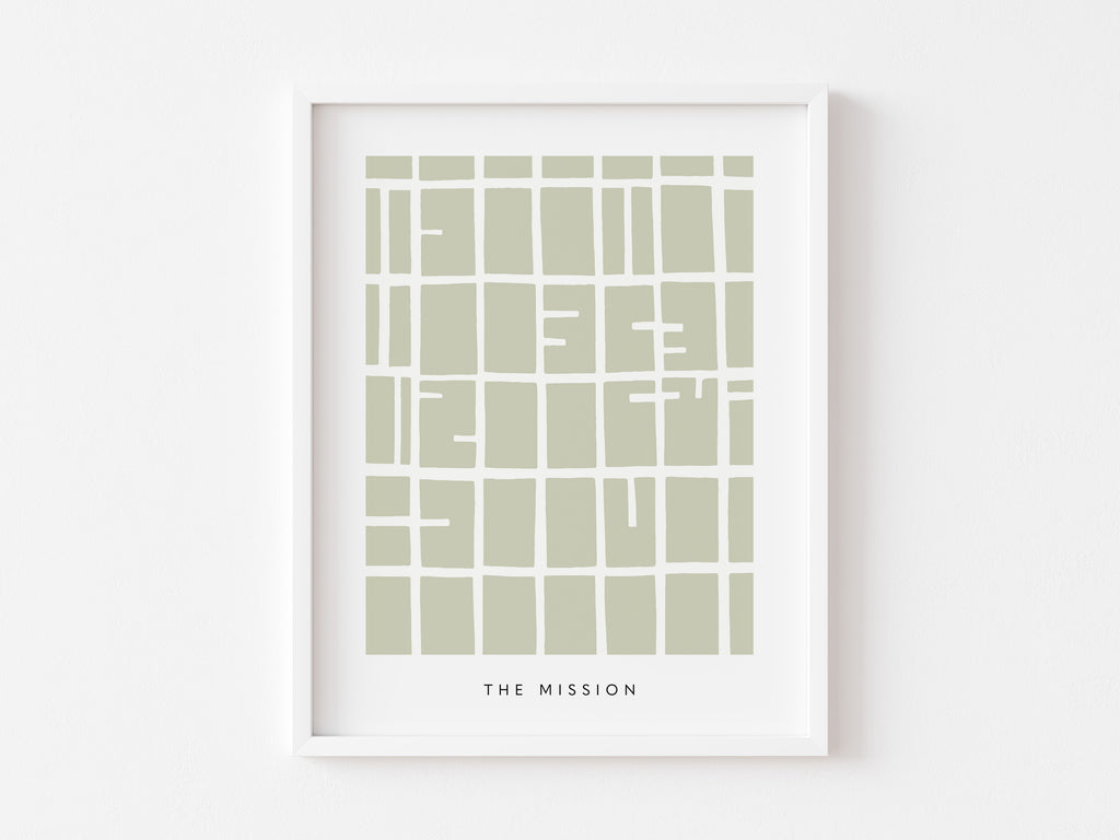 The Mission Map Print – San Francisco Wall Art