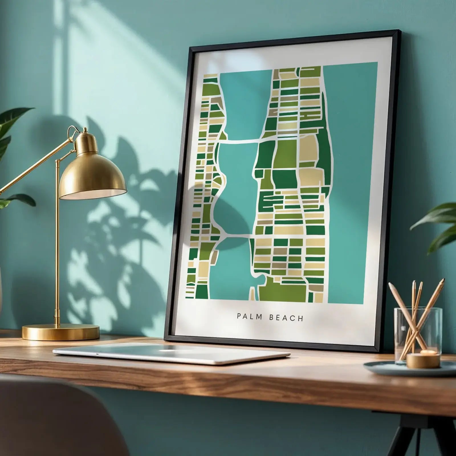 Palm Beach Map Art Print