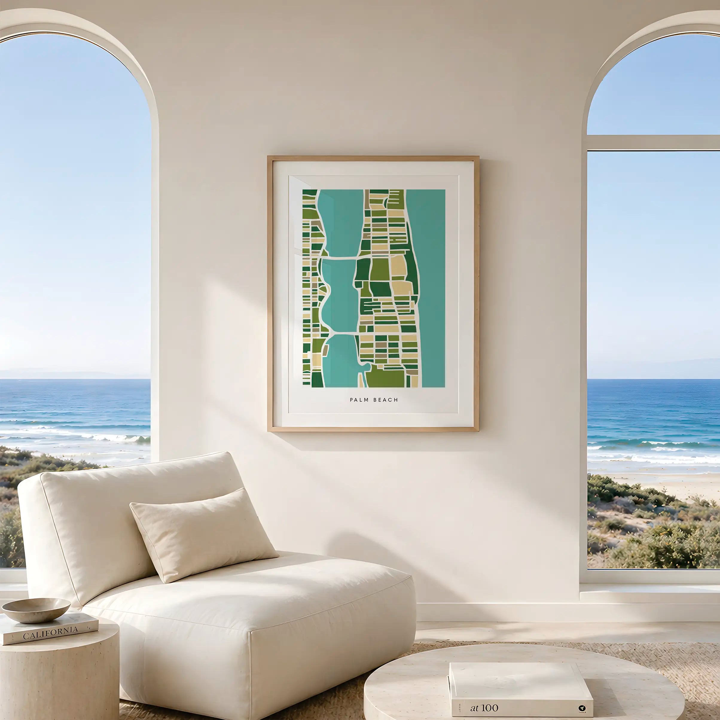 Palm Beach Map Art Print