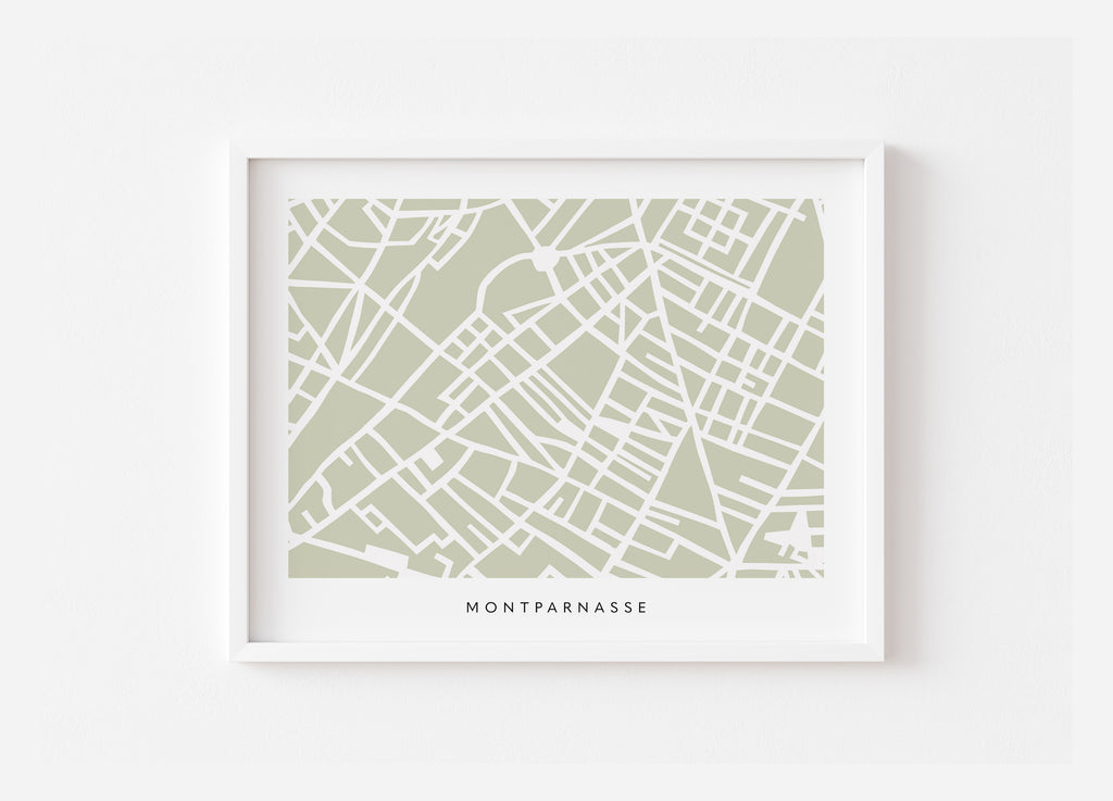 Paris 14th Arrondissement Map Print – Montparnasse Wall Art