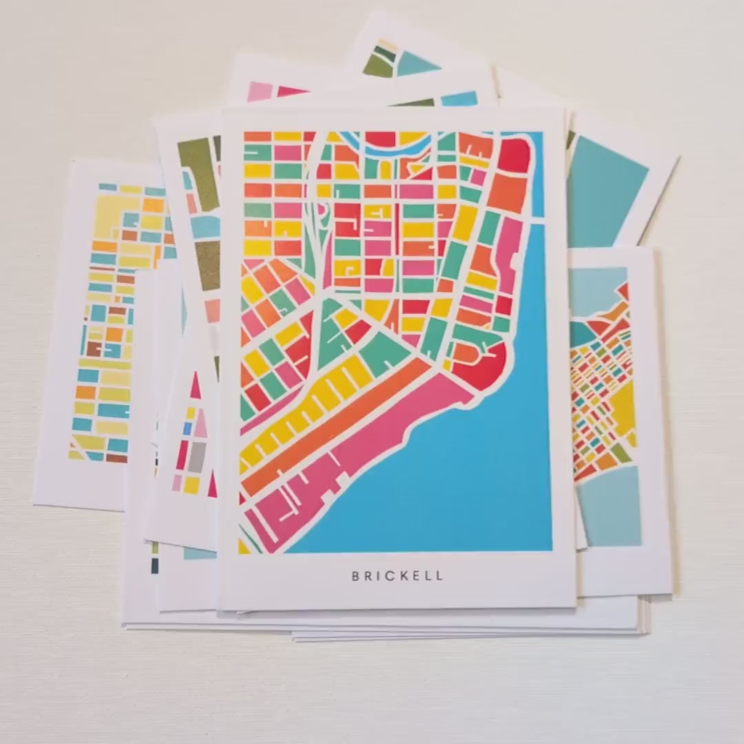 Miami, Palm Beach, Key West Neighborhood Print Postcards - Set of 10