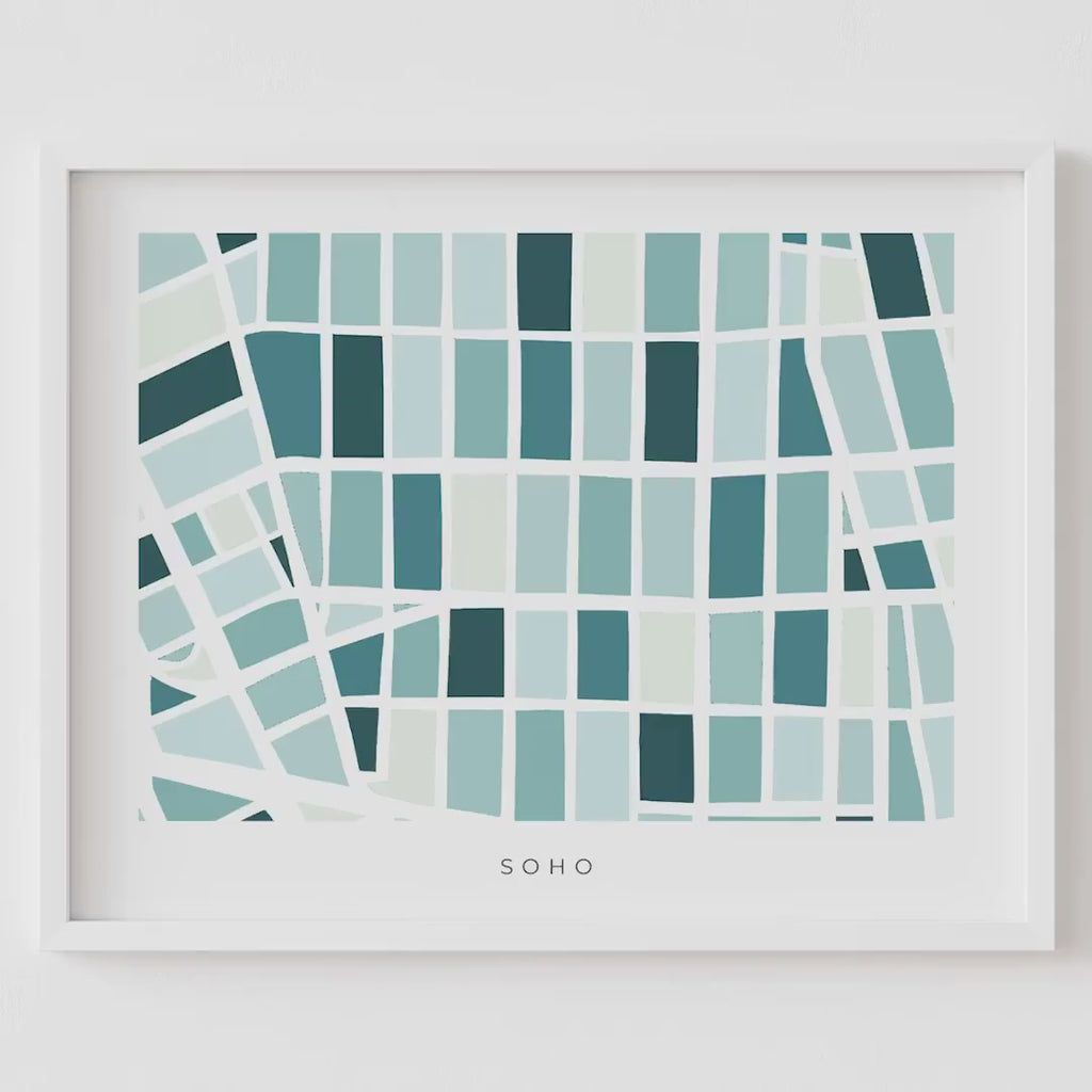 Downtown Pittsburgh Map Print – Minimalist Wall Art – Colorful Pittsburgh Map